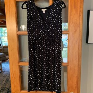 LOFT Navy Polka Dot Dress